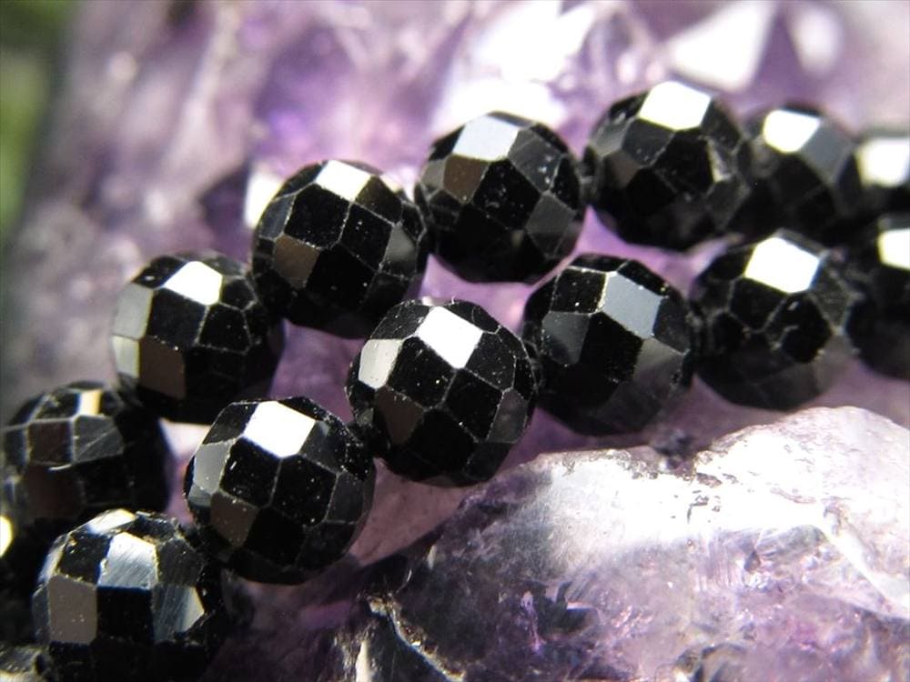 ブラックスピネル,尖晶石,スピネル,ビーズ連,連材