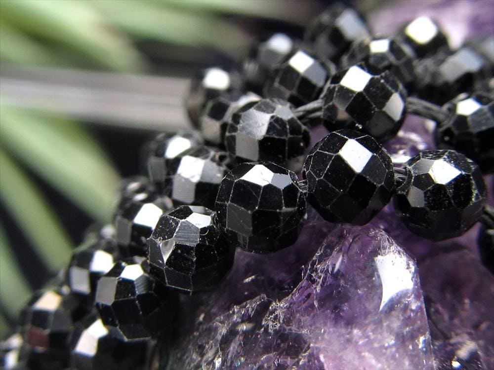 ブラックスピネル,尖晶石,スピネル,ビーズ連,連材