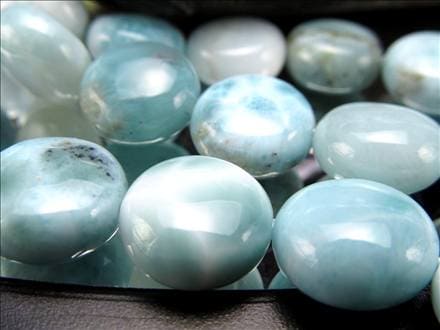ラリマー ブルーペクトライト ヒーリングストーン コイン ビーズ連 連材