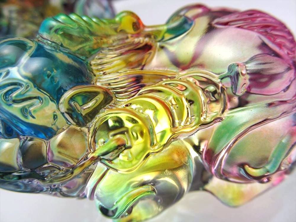 クリスタルガラス 置物 レインボー 貔貅 ヒキュウ