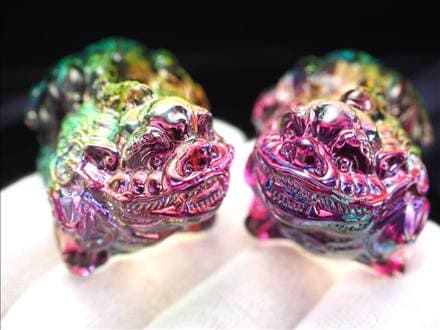 クリスタルガラス,置物,レインボー,貔貅,ヒキュウ