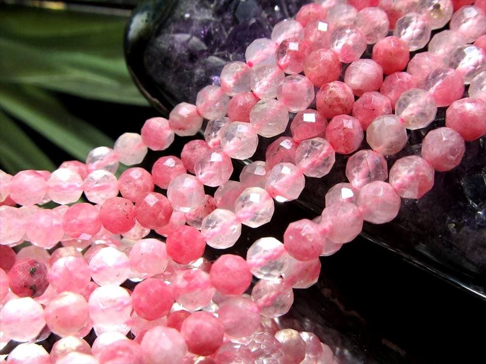 ロードナイト,薔薇輝石,ロードナイトシリカ,ビーズ連,連材