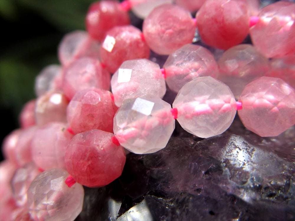 ロードナイト,薔薇輝石,ロードナイトシリカ,ビーズ連,連材