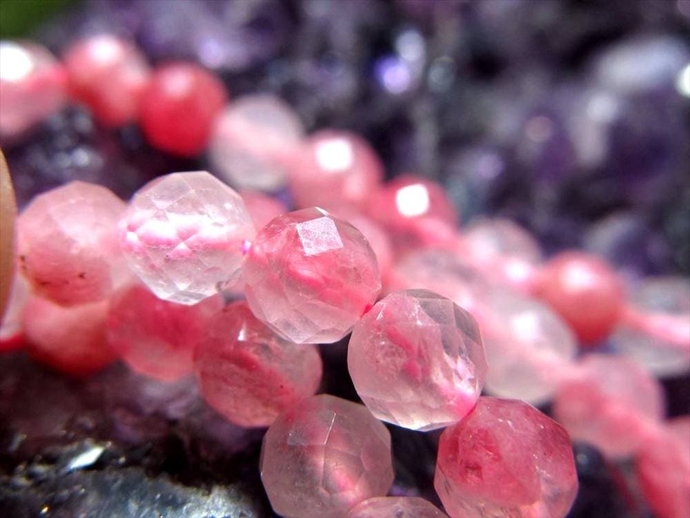 ロードナイト,薔薇輝石,ロードナイトシリカ,ビーズ連,連材