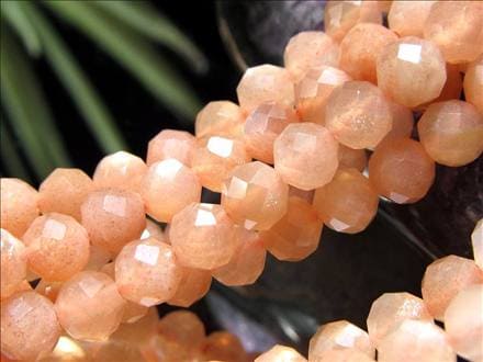 オレンジムーンストーン,月長石,フェルドスパー,ビーズ連,連材