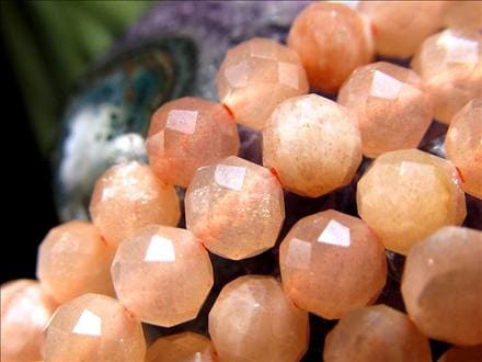 オレンジムーンストーン,月長石,フェルドスパー,ビーズ連,連材