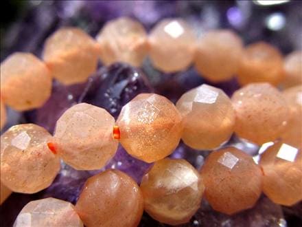 オレンジムーンストーン,月長石,フェルドスパー,ビーズ連,連材