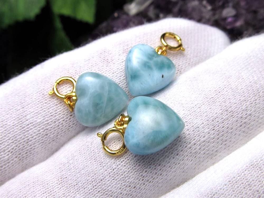 ラリマー ブルーペクトライト ハート型 チャーム Silver925