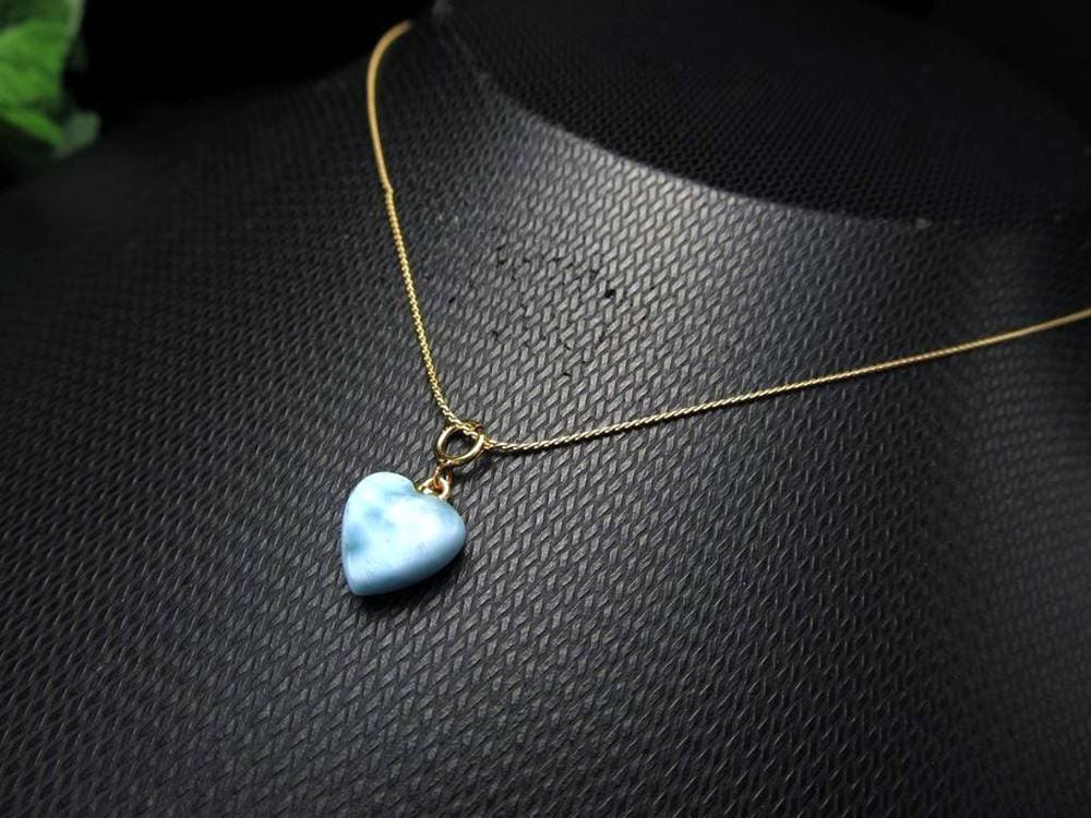 ラリマー ブルーペクトライト ハート型 チャーム Silver925