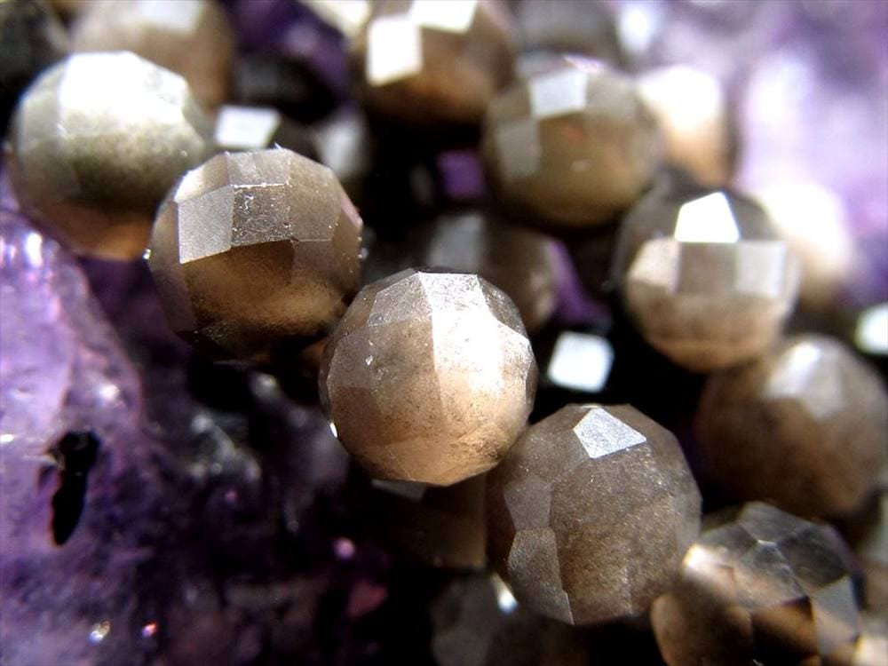 シルバーオブシディアン,オブシディアン,黒曜石,ビーズ連,連材