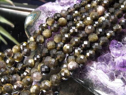 ゴールデンシャイン,オブシディアン,黒曜石,ビーズ連,連材