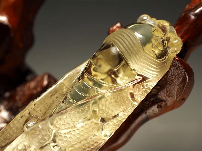 ☆入手困難！日本初出品！☆激レア彫刻置物☆超透明シトリン【黄水晶