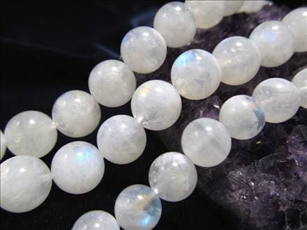 ブルームーンストーン 月長石 フェルドスパー ビーズ 一連