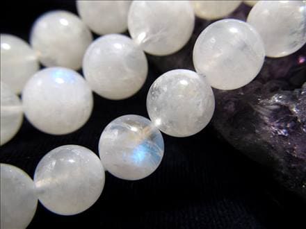 ブルームーンストーン 月長石 フェルドスパー ビーズ 一連