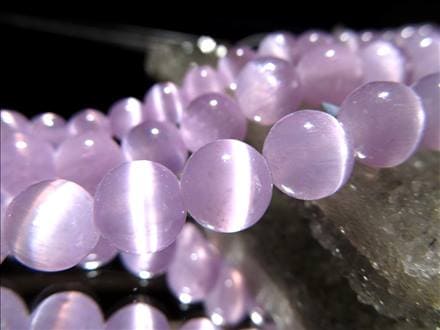 セレナイト 天然ジプサム 透石膏 ビーズ 一連