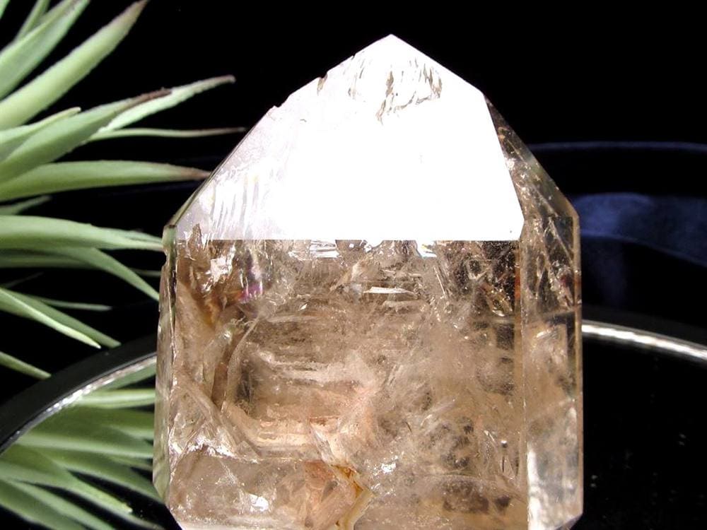 水入り水晶 エレスチャル 原石 置物 エンハイドクォーツ