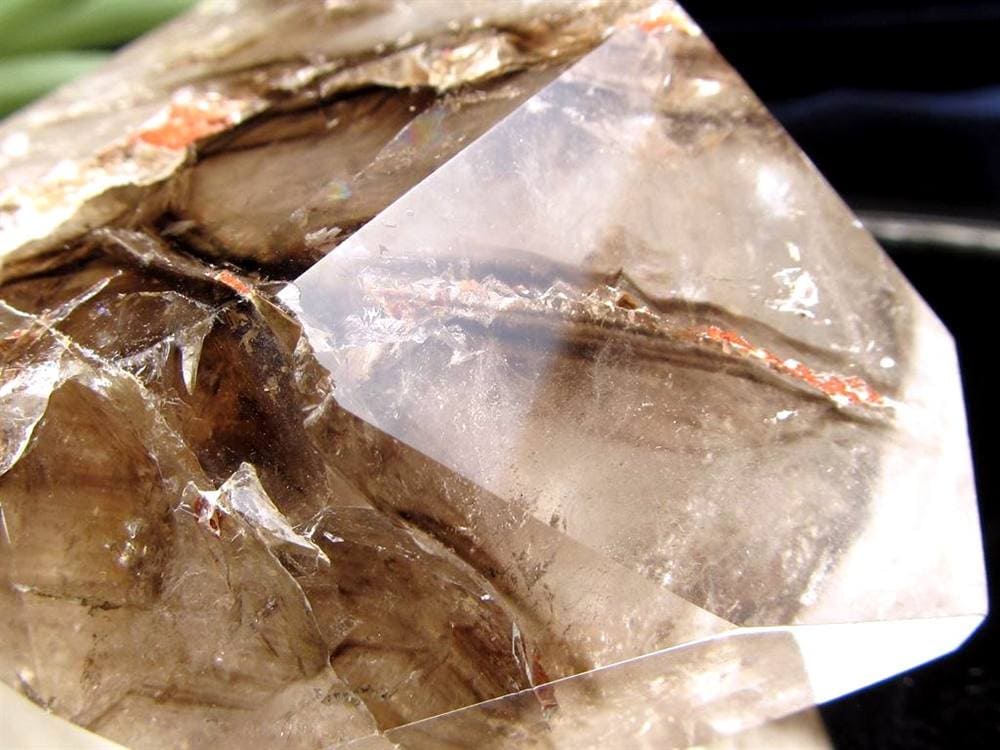 水入り水晶 エレスチャル 原石 置物 エンハイドクォーツ