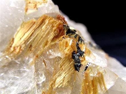 ゴールドルチル ヘマタイト 原石 母岩付き 金運