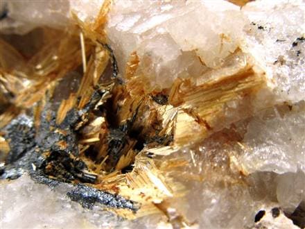 ゴールドルチル ヘマタイト 原石 母岩付き 金運