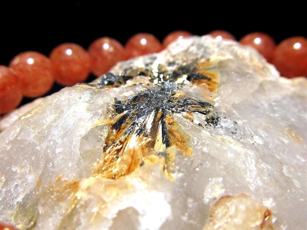 ゴールドルチル ヘマタイト 原石 母岩付き 金運