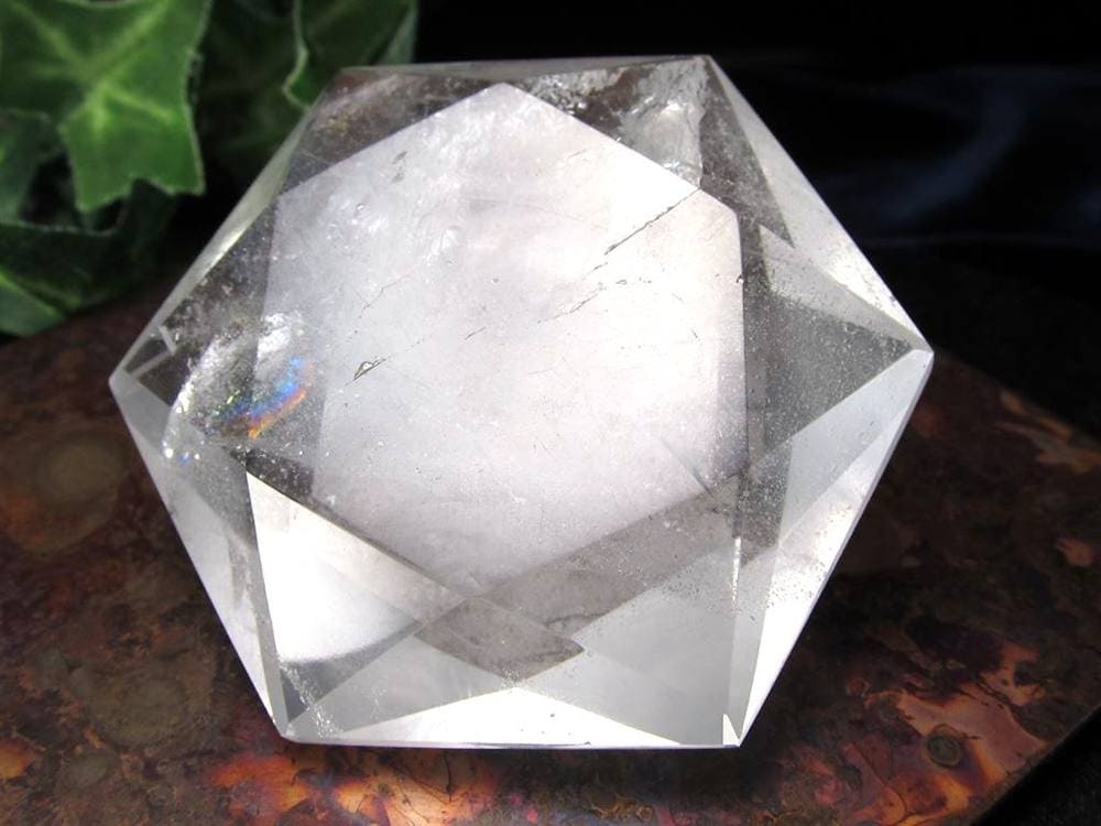 アイリスクォーツ 虹入り水晶 ヘキサゴン 六芒星 レインボー水晶