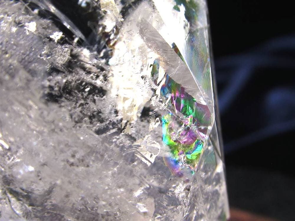 アイリスクォーツ 虹入り水晶 ヘキサゴン 六芒星 レインボー水晶