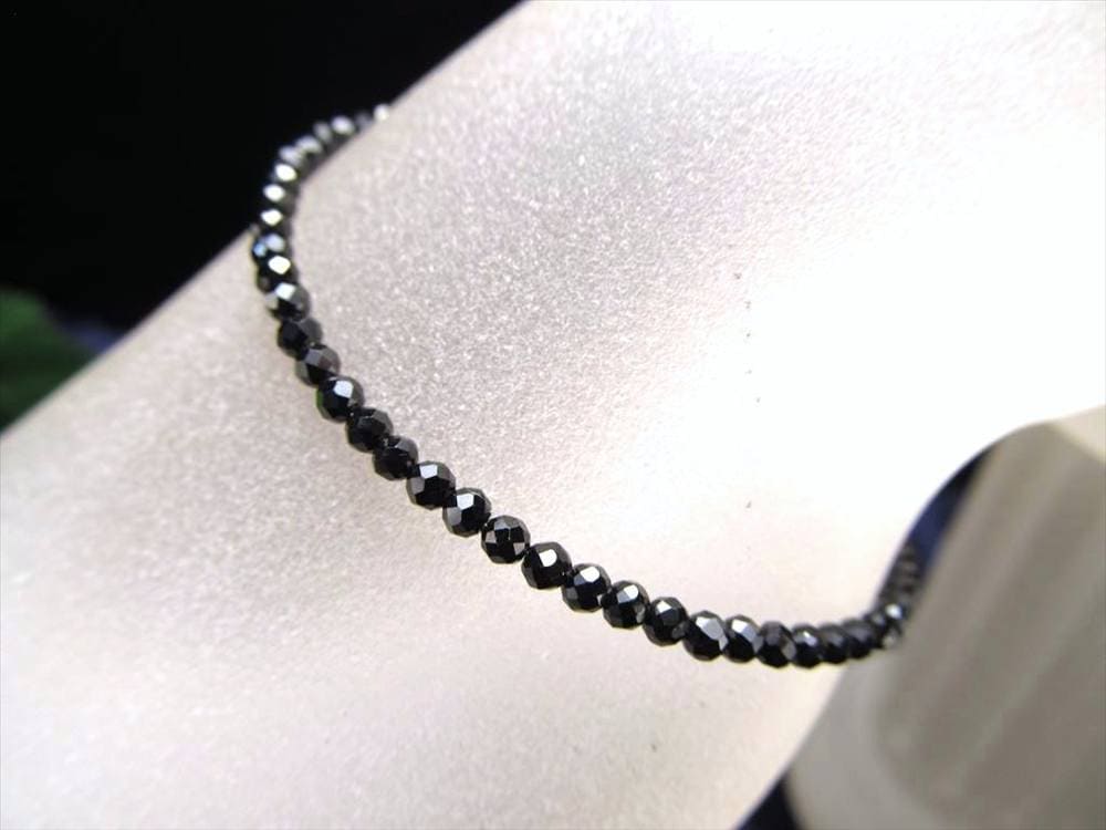 ブラックスピネル ブレスレット 尖晶石 8月の誕生石 天然石
