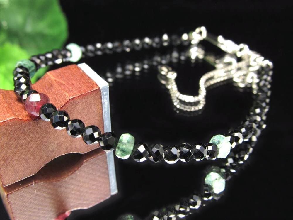 ブラックスピネル トルマリン ブレスレット 10月の誕生石 8月の誕生石