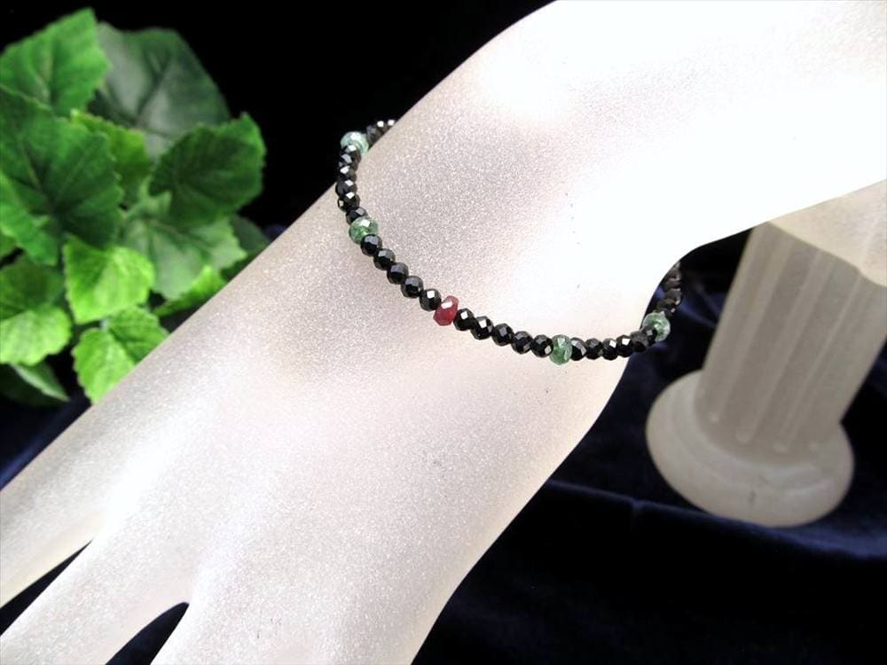ブラックスピネル トルマリン ブレスレット 10月の誕生石 8月の誕生石