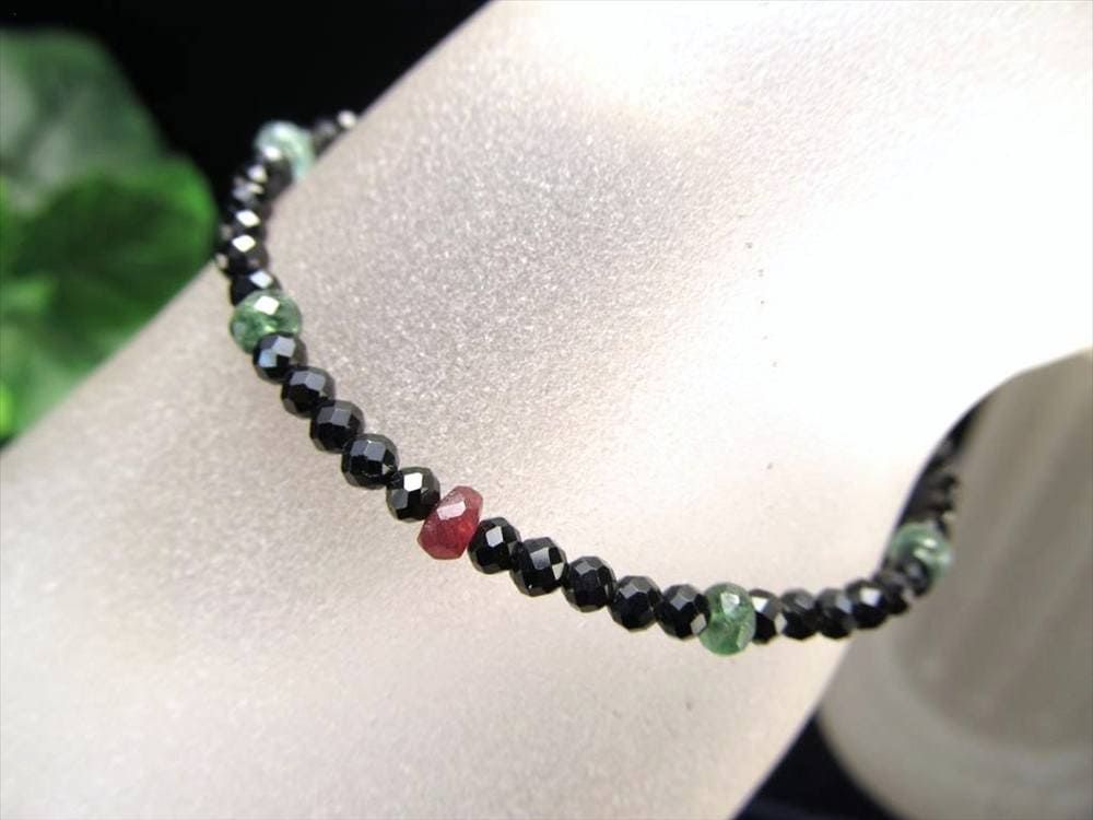 ブラックスピネル トルマリン ブレスレット 10月の誕生石 8月の誕生石