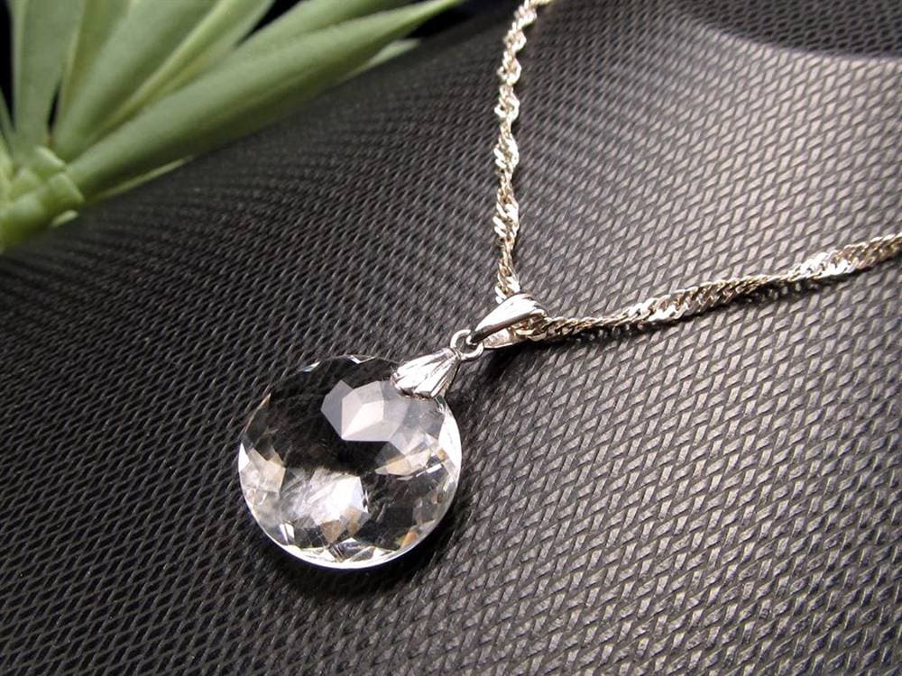 水晶 スターカット ペンダントトップ Silver925