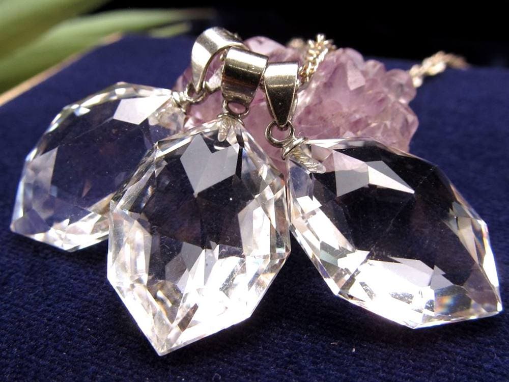 水晶 スターカット ペンダントトップ Silver925