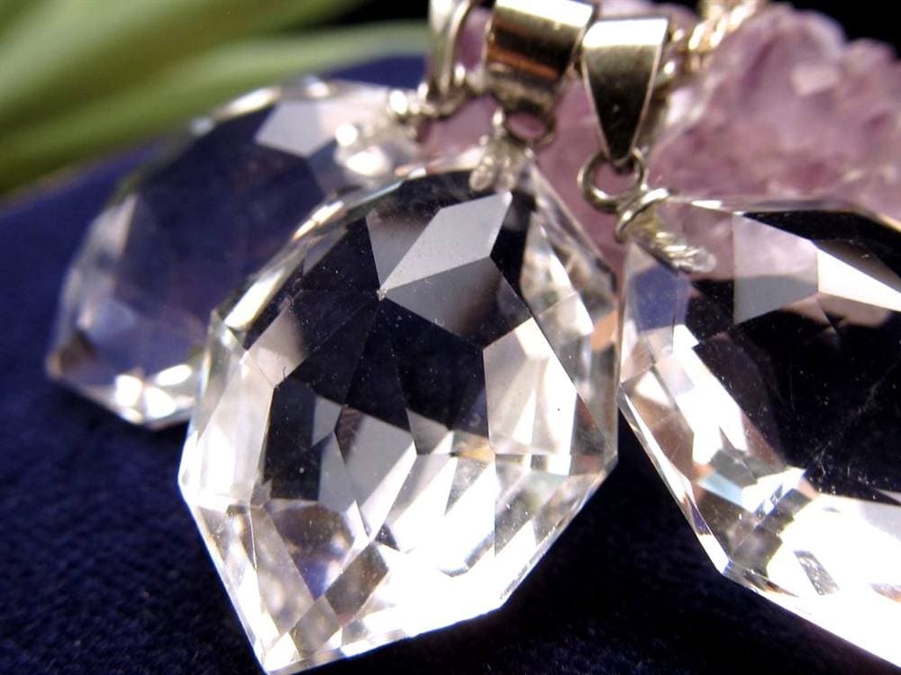 水晶 スターカット ペンダントトップ Silver925