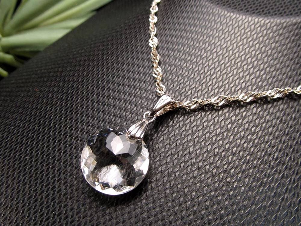 水晶 スターカット ペンダントトップ Silver925