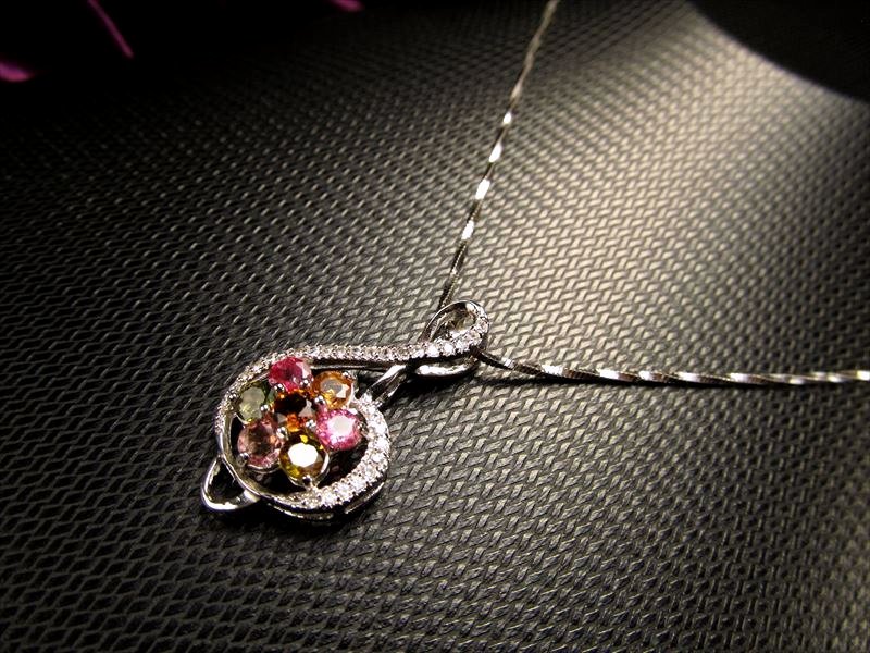 パライバトルマリン　silver925キュービックジルコニア　ペンダントトップ パライバトルマリン silver925キュービックジルコニア