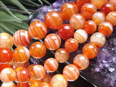 サードオニキス サードニクス 紅縞瑪瑙 ビーズ連 連材