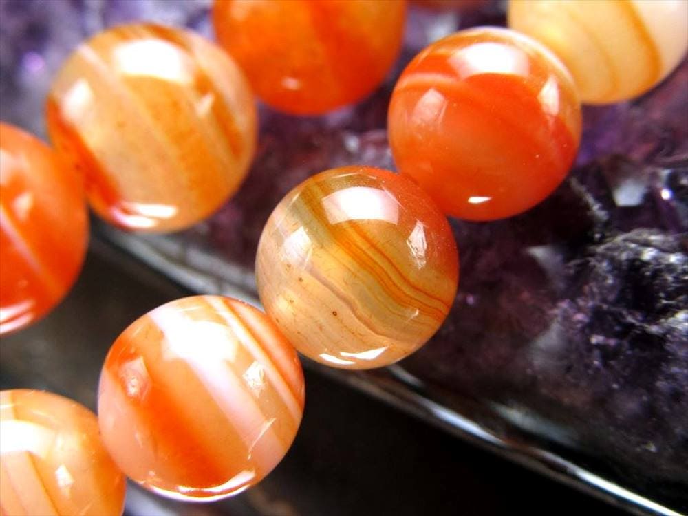 サードオニキス サードニクス 紅縞瑪瑙 ビーズ連 連材