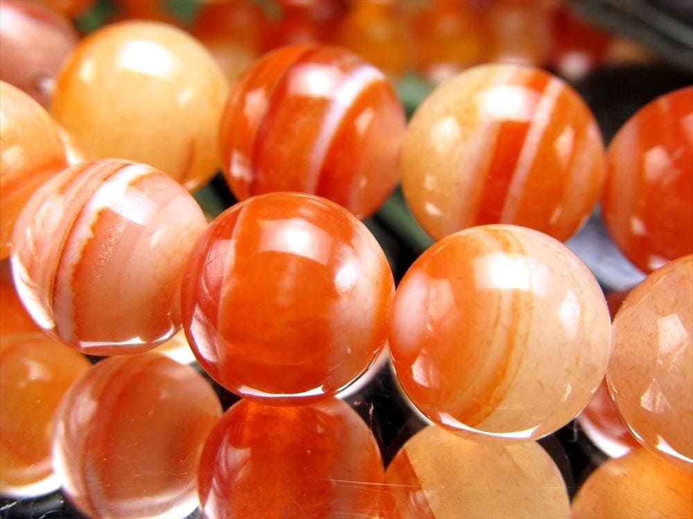 サードオニキス サードニクス 紅縞瑪瑙 ビーズ連 連材