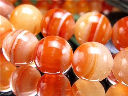 サードオニキス サードニクス 紅縞瑪瑙 ビーズ連 連材