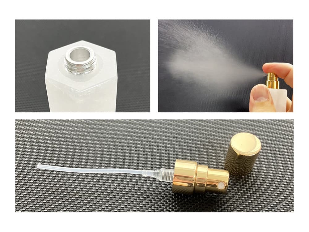 天然石ミストボトル 香水瓶 水晶 アメージスト ローズクォーツ