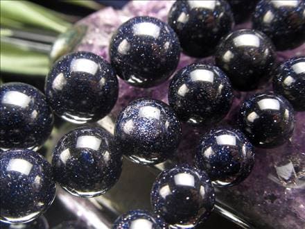 ブルーゴールドストーン 紫金石 人工 ビーズ連 連材