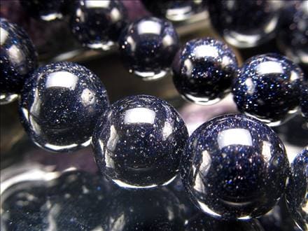 ブルーゴールドストーン 紫金石 人工 ビーズ連 連材