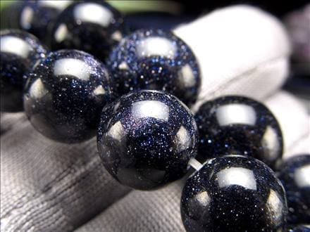 ブルーゴールドストーン 紫金石 人工 ビーズ連 連材