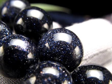 ブルーゴールドストーン 紫金石 人工 ビーズ連 連材