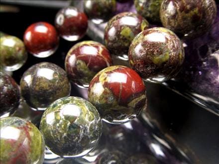 ドラゴンブラッドジャスパー 龍血碧玉 ジャスパー ビーズ連 連材