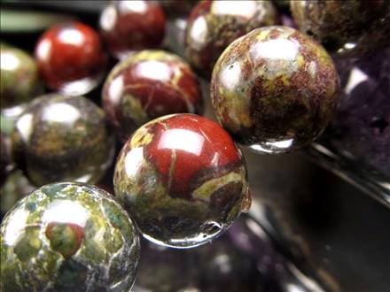 ドラゴンブラッドジャスパー 龍血碧玉 ジャスパー ビーズ連 連材