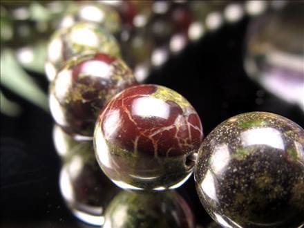 ドラゴンブラッドジャスパー 龍血碧玉 ジャスパー ビーズ連 連材