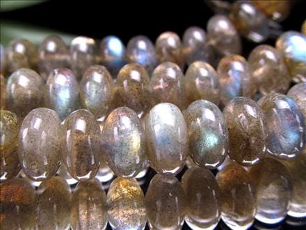 ラブラドライト 曹灰長石 ボタン ビーズ連 連材