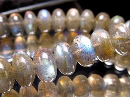 ラブラドライト 曹灰長石 ボタン ビーズ連 連材