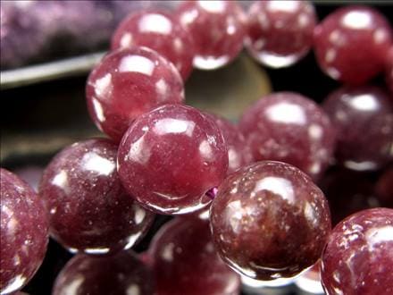 レピドライト リシア雲母 マイカ ビーズ連 連材